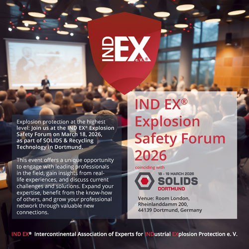 Flyer IND EX&reg; Explosion Safety Forum @SolidsRedyclingtechnik 18.03.2026